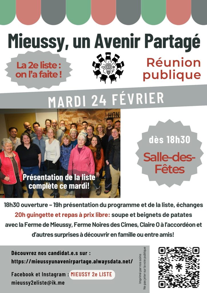 Annonce de la réunion publique du 24 février