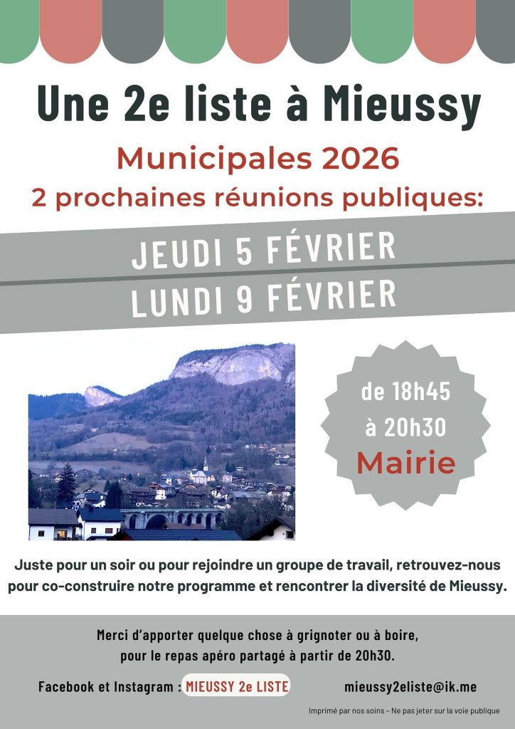 Affiche pour annoncer la deuxième et troisième réunion publique